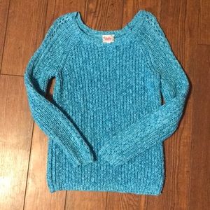 Justice sweater in teal blue